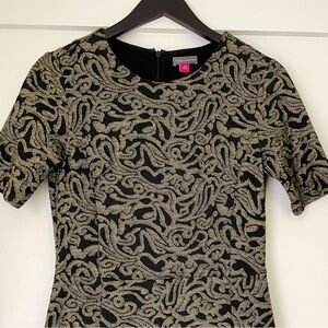 Vince Camuto Floral Jacquard Knit A-line Dress